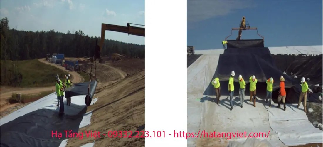 Rải màng chống thấm HDPE